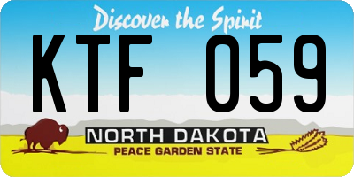 ND license plate KTF059