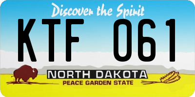 ND license plate KTF061