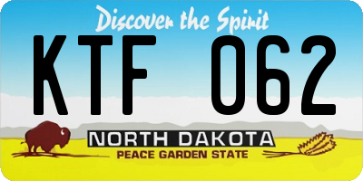 ND license plate KTF062