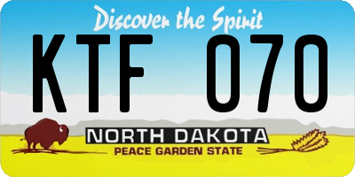 ND license plate KTF070
