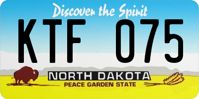 ND license plate KTF075