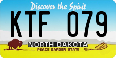 ND license plate KTF079