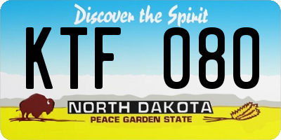 ND license plate KTF080