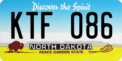 ND license plate KTF086