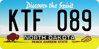 ND license plate KTF089