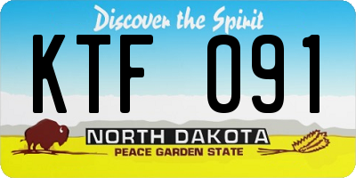 ND license plate KTF091