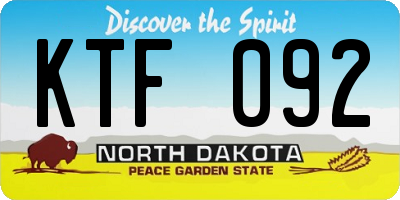 ND license plate KTF092