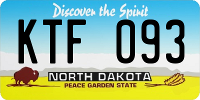 ND license plate KTF093