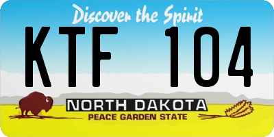 ND license plate KTF104