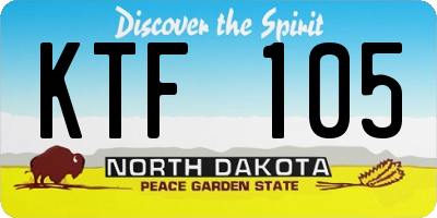 ND license plate KTF105