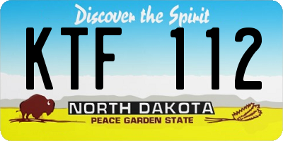 ND license plate KTF112