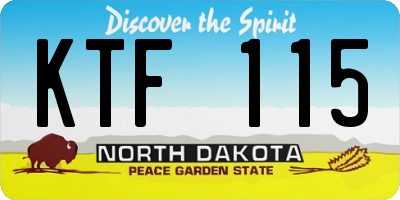 ND license plate KTF115