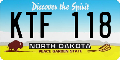 ND license plate KTF118