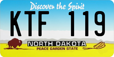 ND license plate KTF119