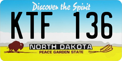 ND license plate KTF136