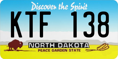 ND license plate KTF138