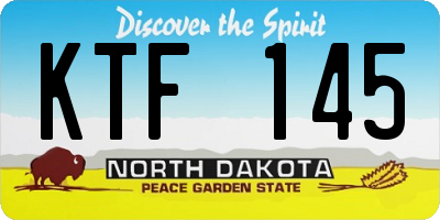 ND license plate KTF145