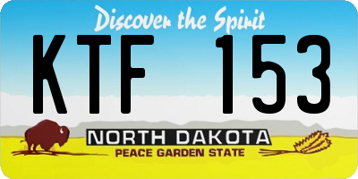 ND license plate KTF153