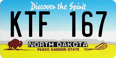 ND license plate KTF167