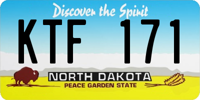 ND license plate KTF171