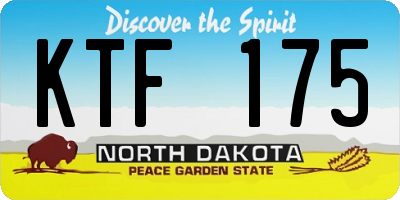 ND license plate KTF175