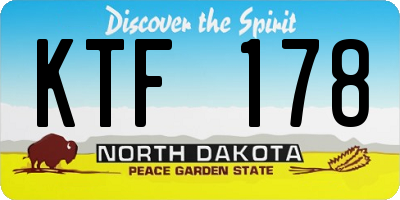 ND license plate KTF178