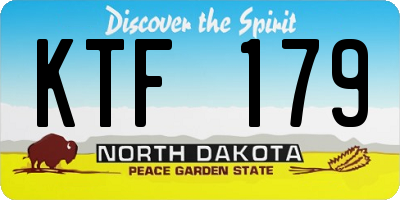 ND license plate KTF179