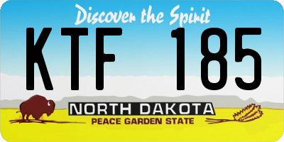 ND license plate KTF185