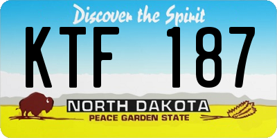 ND license plate KTF187