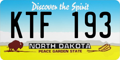 ND license plate KTF193