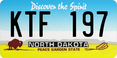 ND license plate KTF197