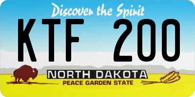ND license plate KTF200