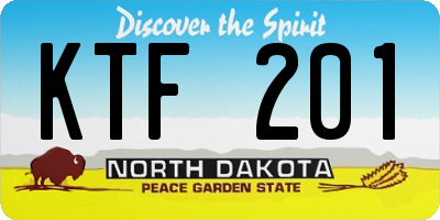 ND license plate KTF201