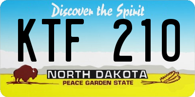 ND license plate KTF210