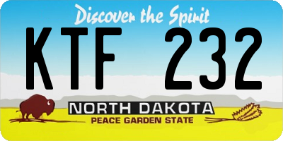 ND license plate KTF232