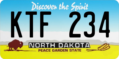 ND license plate KTF234