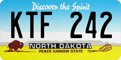 ND license plate KTF242