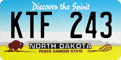 ND license plate KTF243