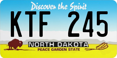 ND license plate KTF245