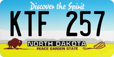 ND license plate KTF257