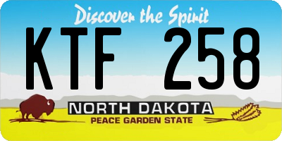 ND license plate KTF258