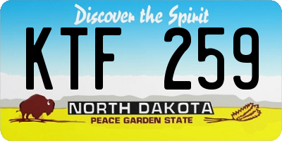ND license plate KTF259