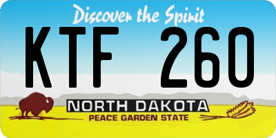 ND license plate KTF260