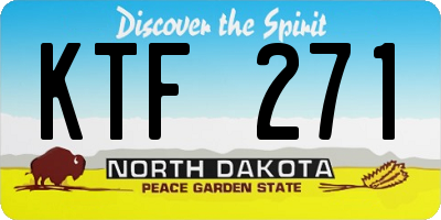 ND license plate KTF271