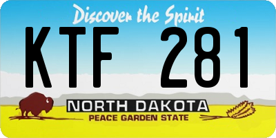 ND license plate KTF281