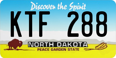 ND license plate KTF288