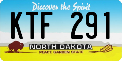 ND license plate KTF291