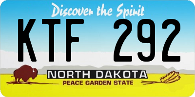 ND license plate KTF292