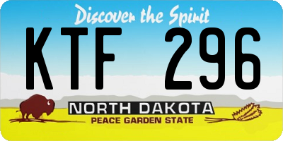 ND license plate KTF296