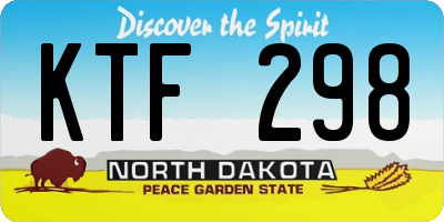 ND license plate KTF298